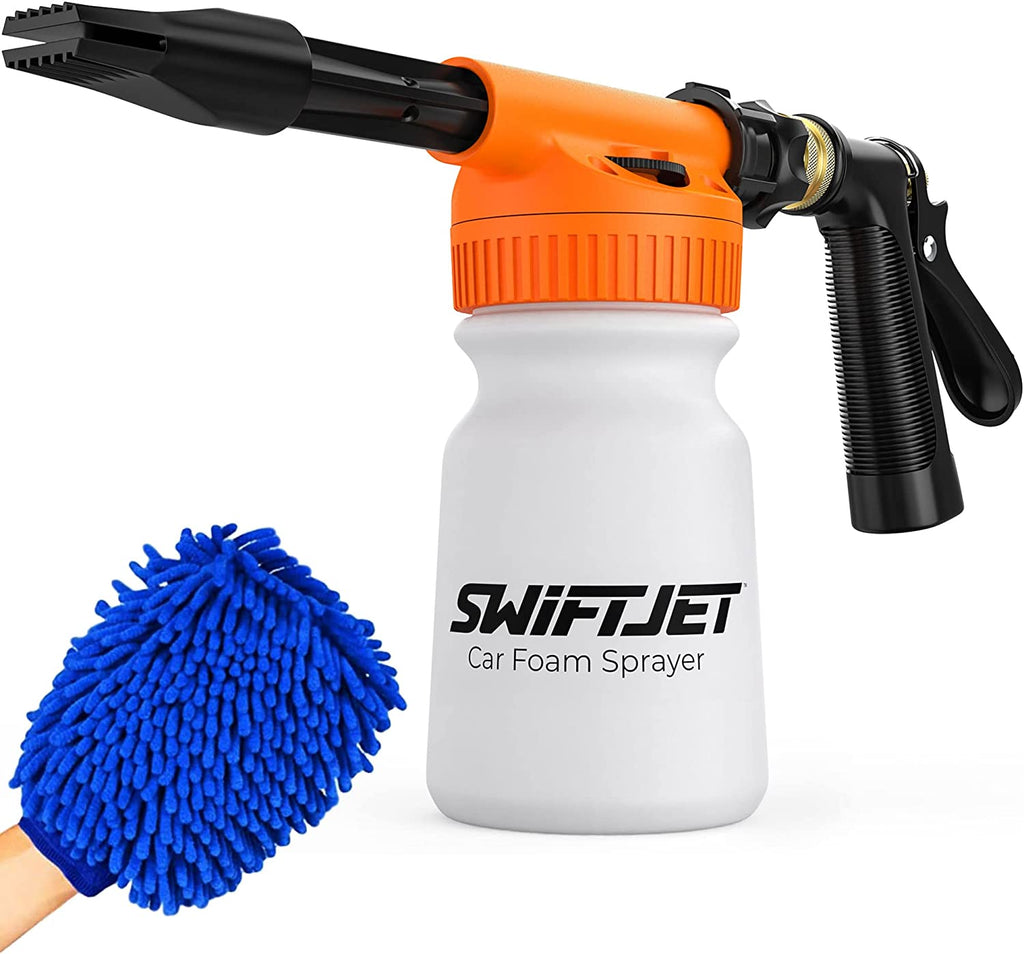 Car Wash Foam Gun with Microfiber Wash Mitt – Garden Hose Foam Sprayer