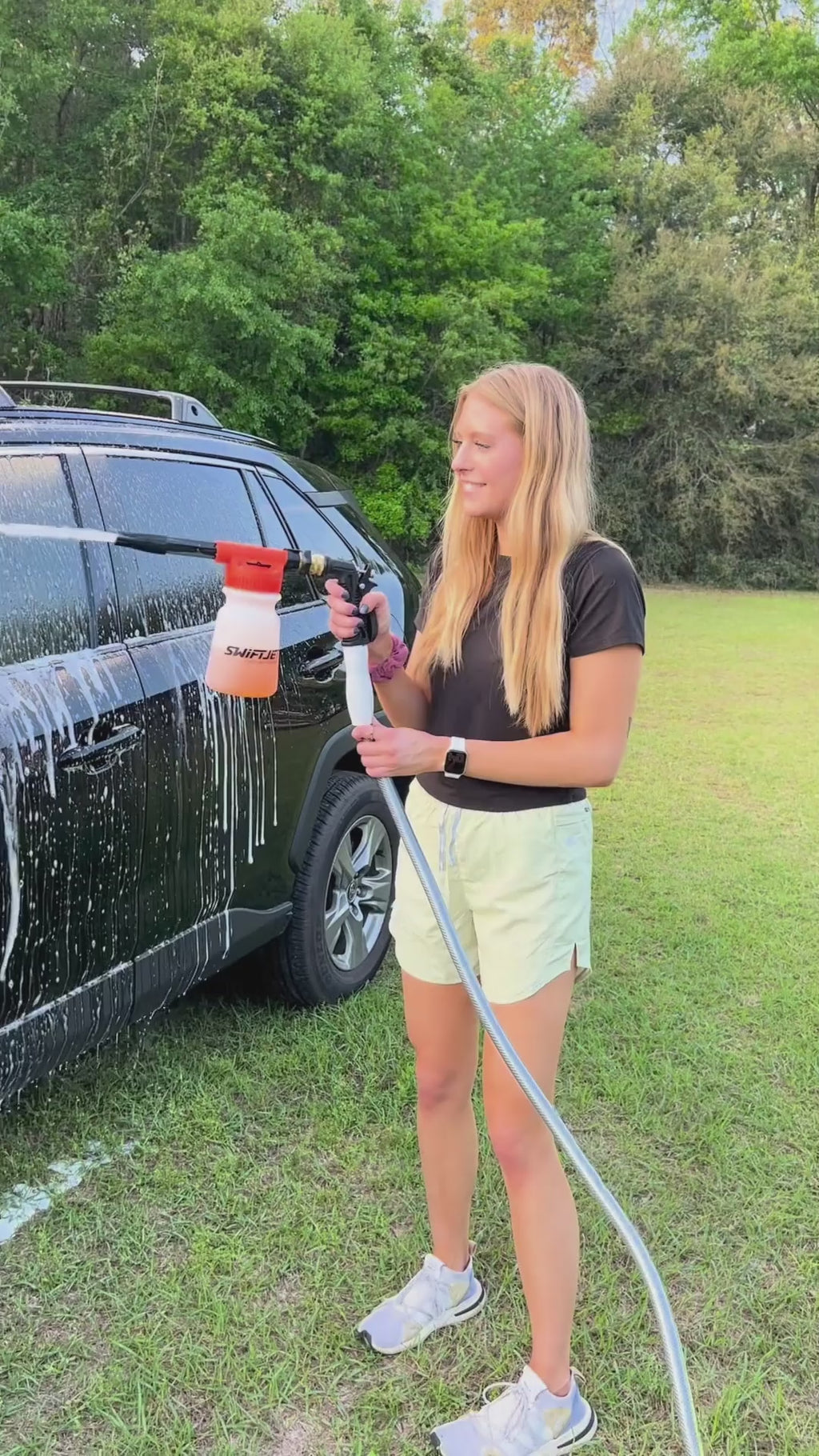 Car Wash Foam Gun with Microfiber Wash Mitt – Garden Hose Foam Sprayer