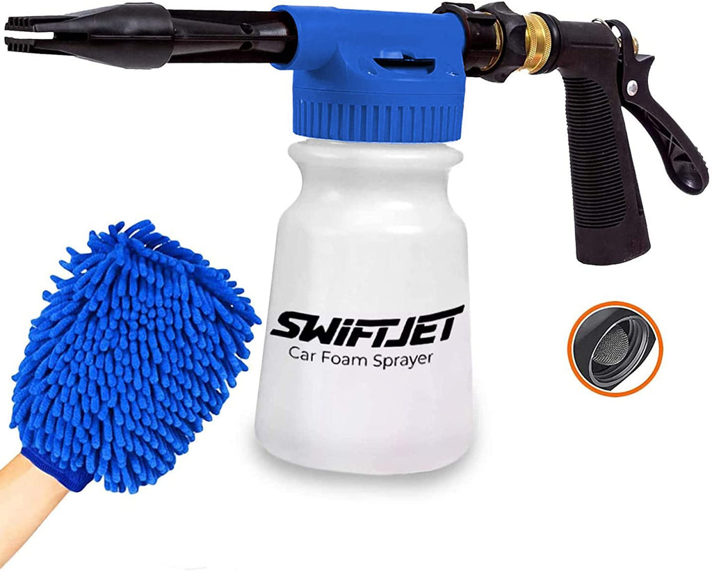 Car Wash Foam Gun with Microfiber Wash Mitt – Garden Hose Foam Sprayer
