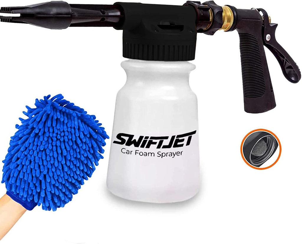 Car Wash Foam Gun with Microfiber Wash Mitt – Garden Hose Foam Sprayer